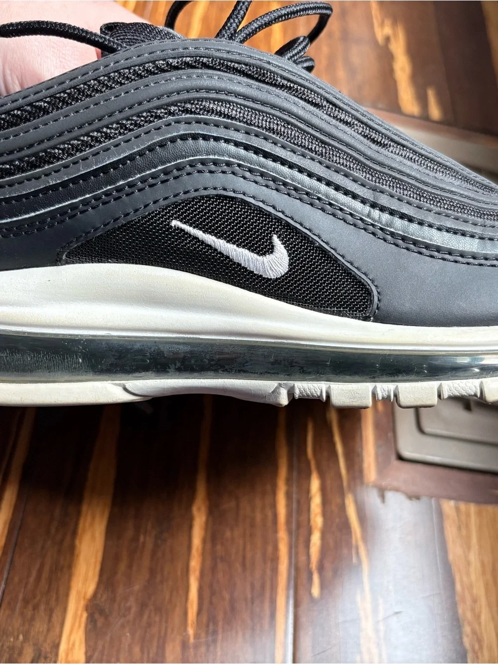 Nike Men’s Black and White Air Max 97 Sneakers - Picture 5 of 7